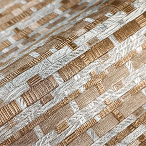 Luxury Brown Striped Stripe 3D Embossed Wallpaper, Premium Non-Woven Wall Covering, 41.7"W x 614"H, Washable Removable for Li