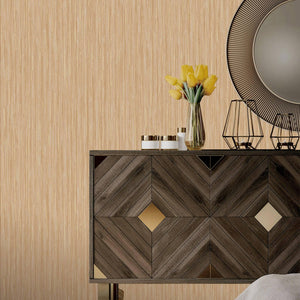 Luxury Brown Striped Stripe 3D Embossed Wallpaper, Premium Non-Woven Wall Covering, 41.7"W x 614"H, Washable Removable for Li