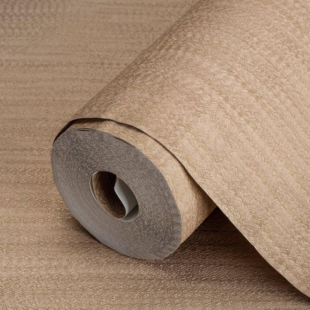 Luxury Brown Striped Stripe 3D Embossed Wallpaper, Premium Non-Woven Wall Covering, 41.7"W x 614"H, Washable Removable for Li