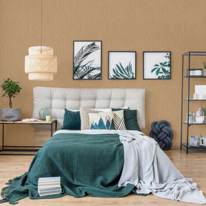 Luxury Brown Striped Stripe 3D Embossed Wallpaper, Premium Non-Woven Wall Covering, 41.7"W x 614"H, Washable Removable for Li