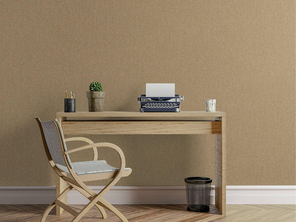 Luxury Brown Fabric Textured Wallpaper, Boho Non-Woven Wall Covering, 41.7"W x 614"H, Washable Removable for Living Room Bedr