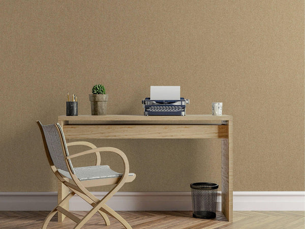 Luxury Brown Fabric Textured Wallpaper, Boho Non-Woven Wall Covering, 41.7"W x 614"H, Washable Removable for Living Room Bedr