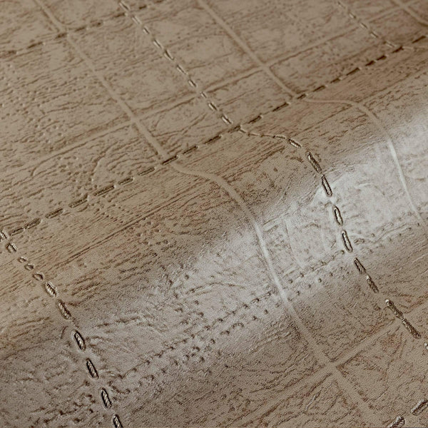 Luxury Brown Geometric Textured Wallpaper, Premium Non-Woven Wall Covering, 41.7"W x 398"H, Washable Removable for Living Roo