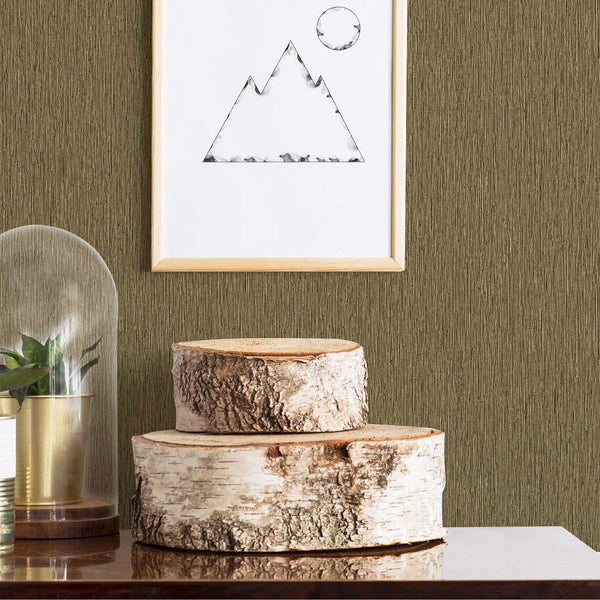 Luxury Brown Abstract Striped Textured Wallpaper, Boho Non-Woven Wall Covering, 41.7"W x 614"H, Washable Removable for Living