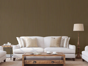 Luxury Brown Fabric Striped 3D Embossed Wallpaper, Traditional Non-Woven Wall Covering, 41.7"W x 614"H, Washable Removable fo