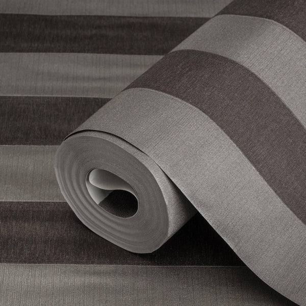 Luxury Brown Striped Stripe Textured Wallpaper, Premium Non-Woven Wall Covering, 41.7"W x 614"H, Washable Removable for Livin