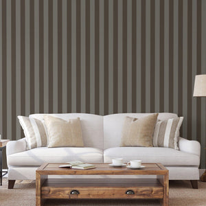 Luxury Brown Striped Stripe Textured Wallpaper, Premium Non-Woven Wall Covering, 41.7"W x 614"H, Washable Removable for Livin