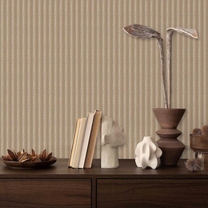 Luxury Brown Chevron Embossed 3D Embossed Wallpaper, Country Non-Woven Wall Covering, 41.7"W x 614"H, Washable Removable for 