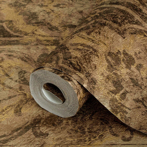 Luxury Brown Damask Abstract Textured Wallpaper, Boho Non-Woven Wall Covering, 41.7"W x 398"H, Washable Removable for Living 