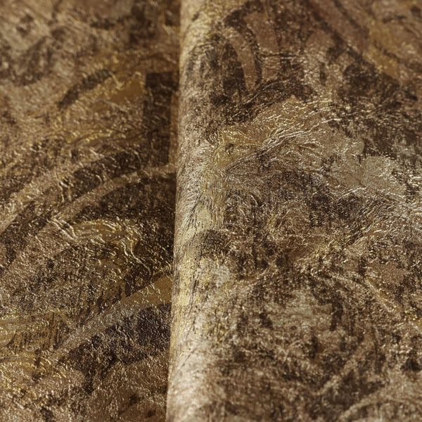 Luxury Brown Damask Abstract Textured Wallpaper, Boho Non-Woven Wall Covering, 41.7"W x 398"H, Washable Removable for Living 