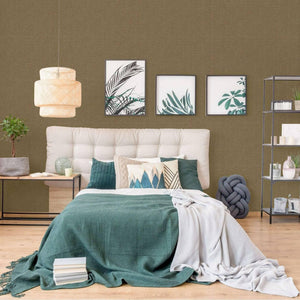 Luxury Brown Fabric Textured Wallpaper, Premium Non-Woven Wall Covering, 41.7"W x 398"H, Washable Removable for Living Room B