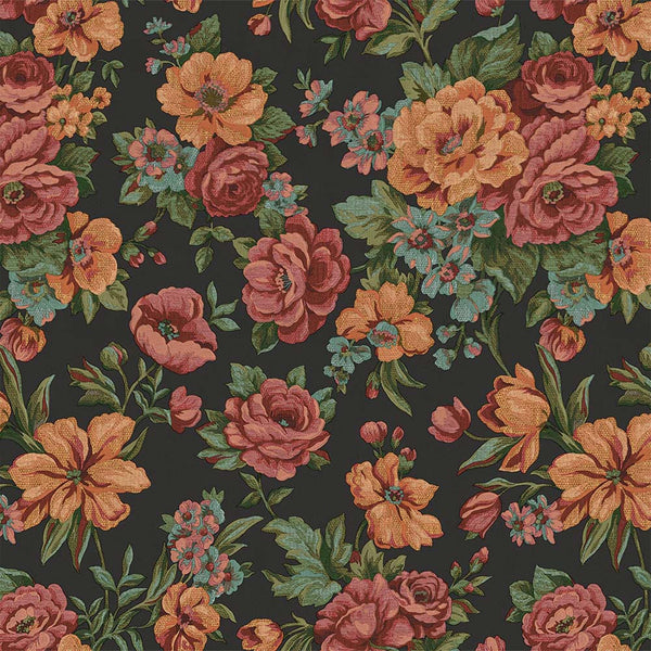 Luxury Black Floral Embossed 3D Embossed Wallpaper, Premium Non-Woven Wall Covering, 41.7"W x 614"H, Washable Removable for L