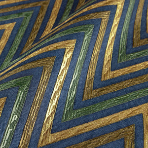 Luxury Blue Chevron Geometric Wallpaper, Traditional Non-Woven Wall Covering, 41.7"W x 614"H, Washable Removable for Living R