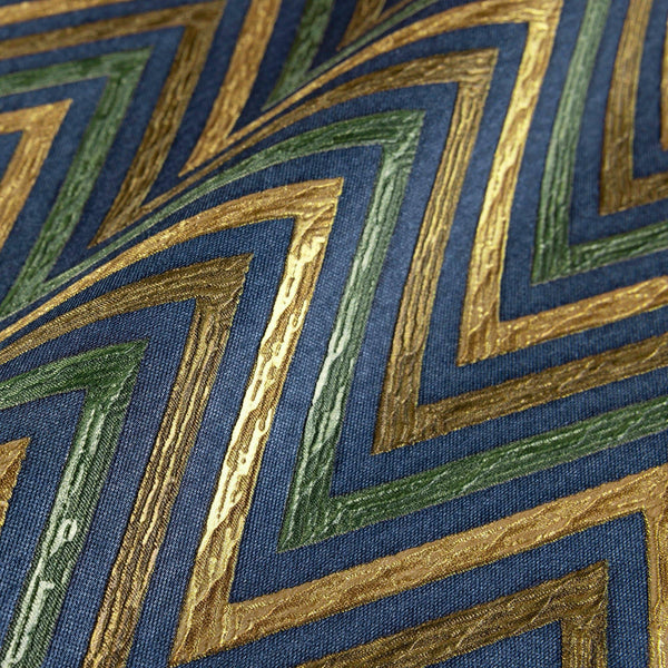 Luxury Blue Chevron Geometric Wallpaper, Traditional Non-Woven Wall Covering, 41.7"W x 614"H, Washable Removable for Living R