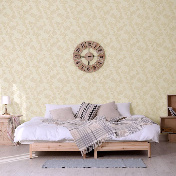 Luxury Yellow Textured Embossed 3D Embossed Wallpaper, Premium Non-Woven Wall Covering, 41.7"W x 398"H, Washable Removable fo