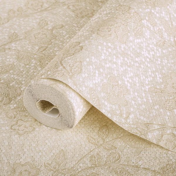 Luxury Yellow Textured Embossed 3D Embossed Wallpaper, Premium Non-Woven Wall Covering, 41.7"W x 398"H, Washable Removable fo