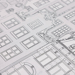 Luxury Gray Cityscape Embossed 3D Embossed Wallpaper, Traditional Non-Woven Wall Covering, 41.7"W x 398"H, Washable Removable