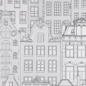 Luxury Gray Cityscape Embossed 3D Embossed Wallpaper, Traditional Non-Woven Wall Covering, 41.7"W x 398"H, Washable Removable