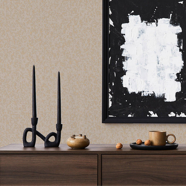 Luxury Beige Abstract Metallic 3D Embossed Wallpaper, Farmhouse Non-Woven Wall Covering, 41.7"W x 398"H, Washable Removable f
