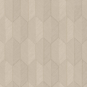 Luxury Beige Chevron Geometric 3D Embossed Wallpaper, Contemporary Non-Woven Wall Covering, 41.7"W x 614"H, Washable Removabl