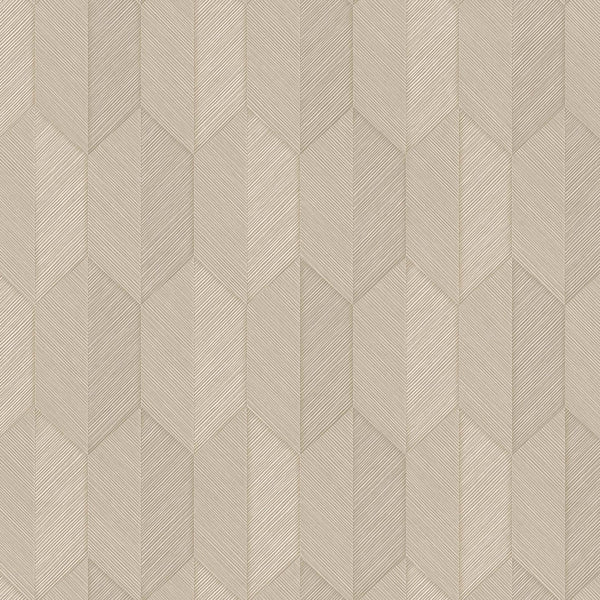 Luxury Beige Chevron Geometric 3D Embossed Wallpaper, Contemporary Non-Woven Wall Covering, 41.7"W x 614"H, Washable Removabl