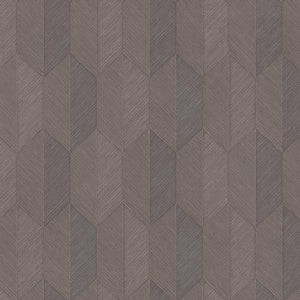 Luxury Brown Chevron Geometric 3D Embossed Wallpaper, Traditional Non-Woven Wall Covering, 41.7"W x 614"H, Washable Removable