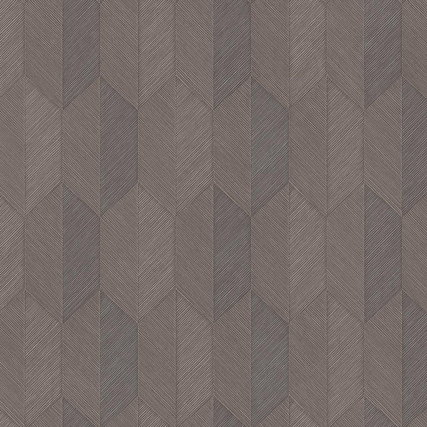 Luxury Brown Chevron Geometric 3D Embossed Wallpaper, Traditional Non-Woven Wall Covering, 41.7"W x 614"H, Washable Removable