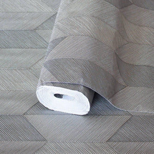 Luxury Beige Chevron Geometric 3D Embossed Wallpaper, Contemporary Non-Woven Wall Covering, 41.7"W x 614"H, Washable Removabl