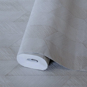Luxury Gray Chevron Geometric 3D Embossed Wallpaper, Contemporary Non-Woven Wall Covering, 41.7"W x 614"H, Washable Removable