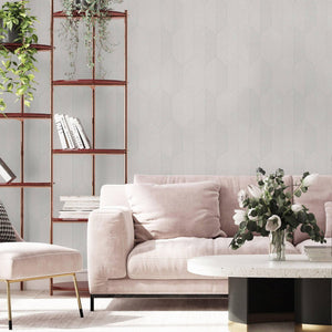 Luxury Cream Chevron Geometric 3D Embossed Wallpaper, Boho Non-Woven Wall Covering, 41.7"W x 614"H, Washable Removable for Li