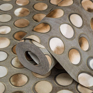 Luxury Beige Geometric Textured Wallpaper, Traditional Non-Woven Wall Covering, 41.7"W x 398"H, Washable Removable for Living