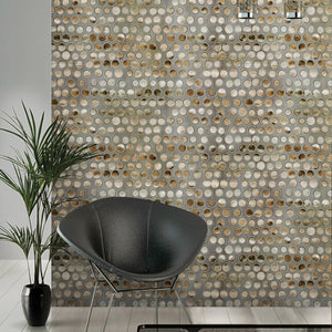 Luxury Beige Geometric Textured Wallpaper, Traditional Non-Woven Wall Covering, 41.7"W x 398"H, Washable Removable for Living