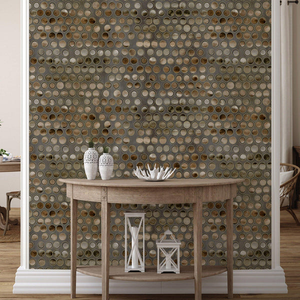 Luxury Beige Geometric Textured Wallpaper, Traditional Non-Woven Wall Covering, 41.7"W x 398"H, Washable Removable for Living