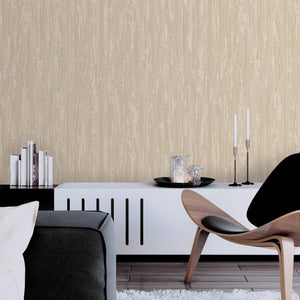 Luxury Beige Abstract Distressed Textured Wallpaper, Elegant Non-Woven Wall Covering, 41.7"W x 398"H, Washable Removable for 