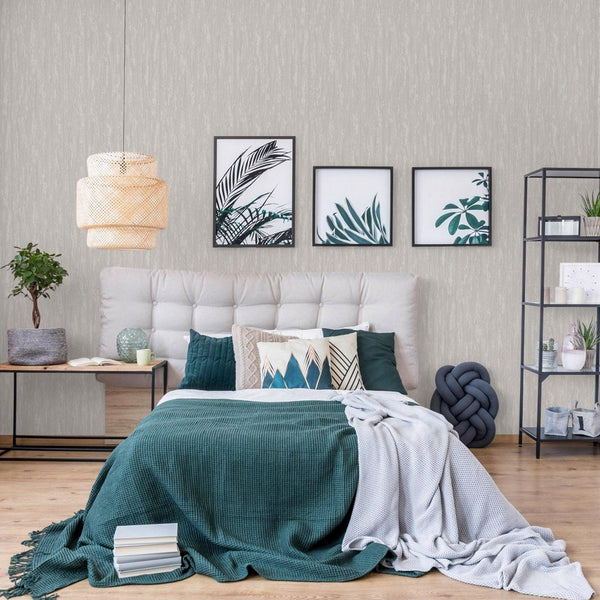 Luxury Gray Abstract Distressed Textured Wallpaper, Elegant Non-Woven Wall Covering, 41.7"W x 398"H, Washable Removable for L