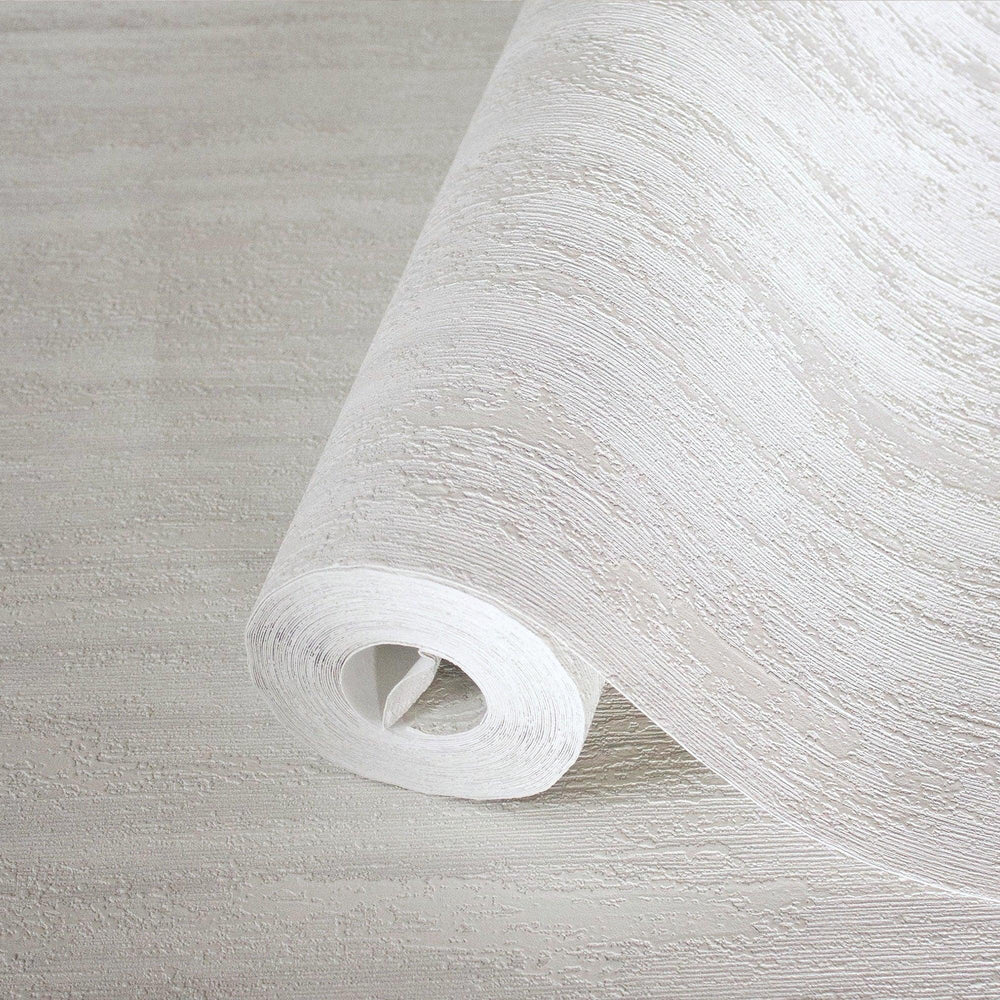 Luxury White Abstract Distressed Textured Wallpaper, Elegant Non-Woven Wall Covering, 41.7"W x 398"H, Washable Removable for 
