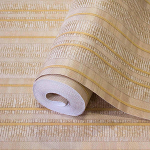 Luxury Beige Striped Stripe Wallpaper, Traditional Non-Woven Wall Covering, 41.7"W x 398"H, Washable Removable for Living Roo