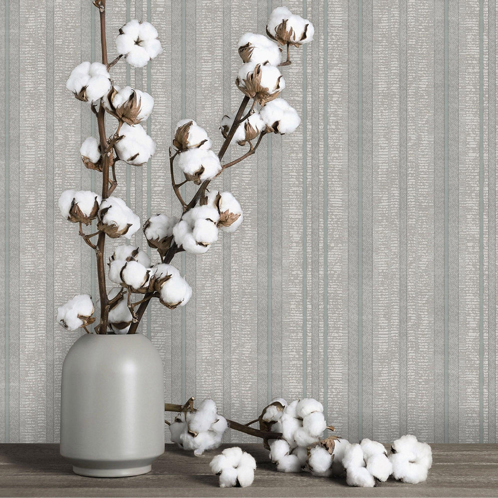 Luxury Gray Striped Stripe Wallpaper, Premium Non-Woven Wall Covering, 41.7"W x 398"H, Washable Removable for Living Room Bed