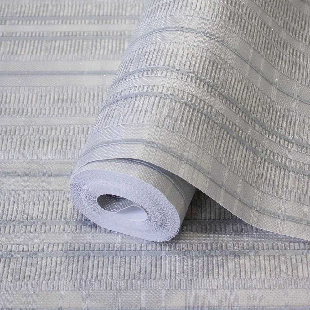 Luxury Gray Striped Stripe Wallpaper, Premium Non-Woven Wall Covering, 41.7"W x 398"H, Washable Removable for Living Room Bed