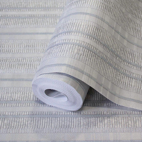 Luxury Gray Striped Stripe Wallpaper, Premium Non-Woven Wall Covering, 41.7"W x 398"H, Washable Removable for Living Room Bed