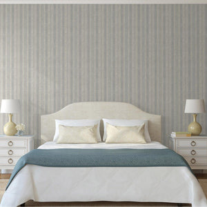 Luxury Gray Striped Stripe Wallpaper, Premium Non-Woven Wall Covering, 41.7"W x 398"H, Washable Removable for Living Room Bed