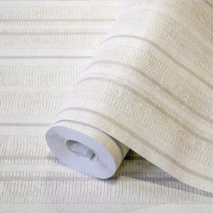 Luxury Silver Striped Stripe Wallpaper, Traditional Non-Woven Wall Covering, 41.7"W x 398"H, Washable Removable for Living Ro