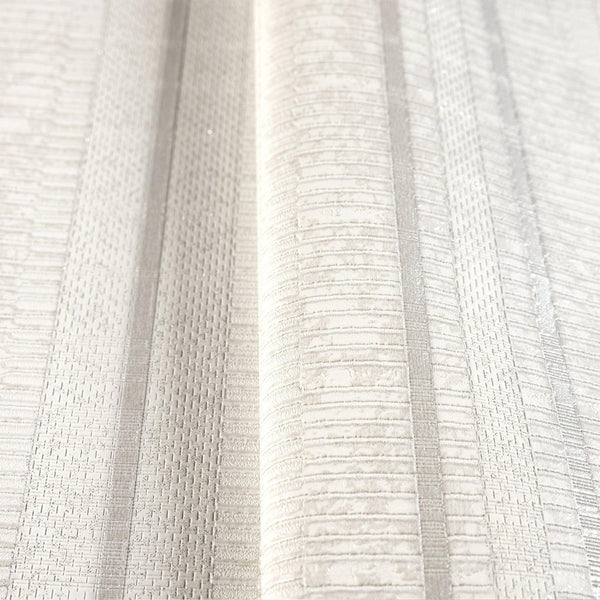 Luxury Silver Striped Stripe Wallpaper, Traditional Non-Woven Wall Covering, 41.7"W x 398"H, Washable Removable for Living Ro