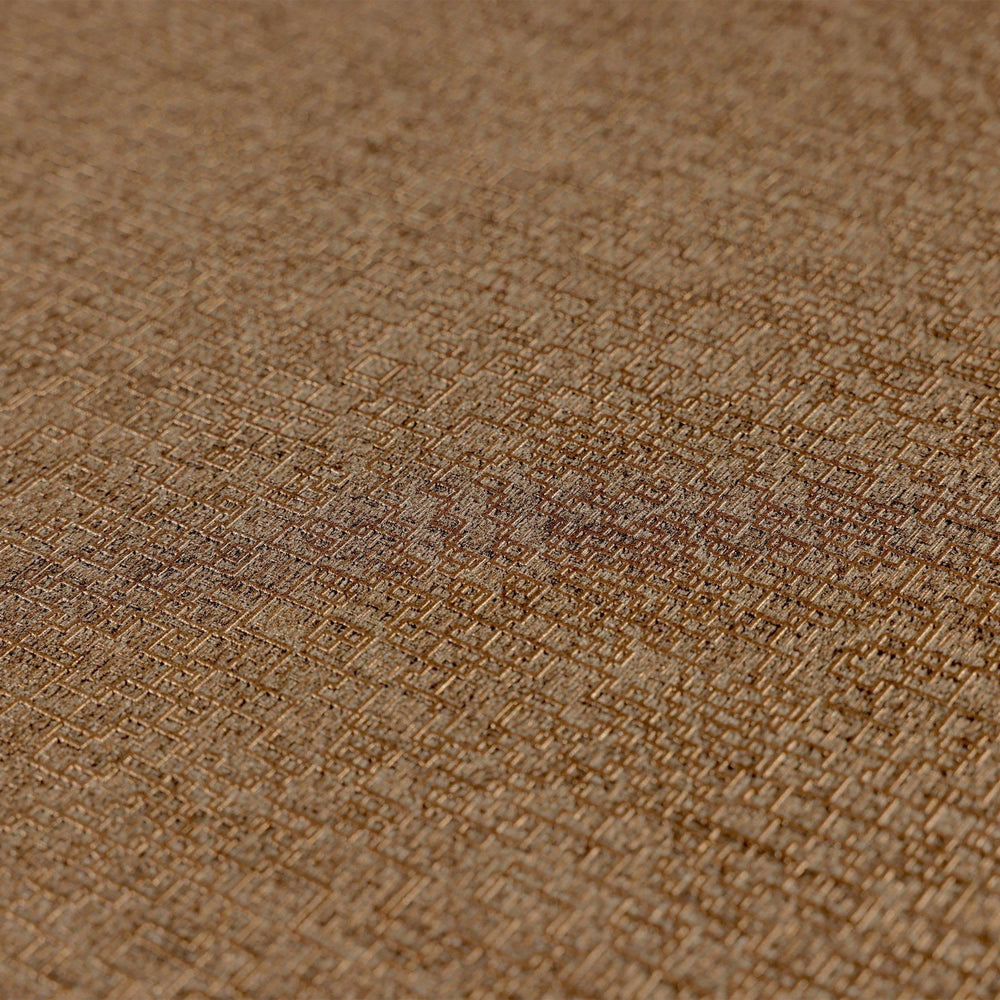 Luxury Brown Abstract Metallic 3D Embossed Wallpaper, Traditional Non-Woven Wall Covering, 41.7"W x 614"H, Washable Removable