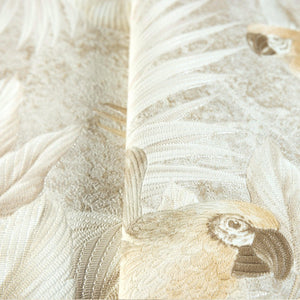 Luxury Cream Bird Birds 3D Embossed Wallpaper, Lodge Non-Woven Wall Covering, 41.7"W x 614"H, Washable Removable for Living R