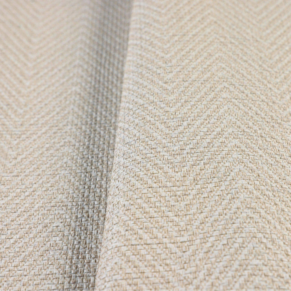 Luxury Cream Chevron Fabric Textured Wallpaper, Country Non-Woven Wall Covering, 41.7"W x 614"H, Washable Removable for Livin