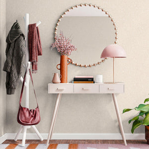 Luxury Cream Abstract Textured 3D Embossed Wallpaper, Boho Non-Woven Wall Covering, 41.7"W x 398"H, Washable Removable for Li