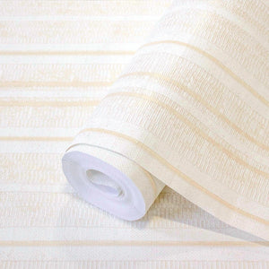 Luxury Cream Striped Stripe Wallpaper, Premium Non-Woven Wall Covering, 41.7"W x 398"H, Washable Removable for Living Room Be