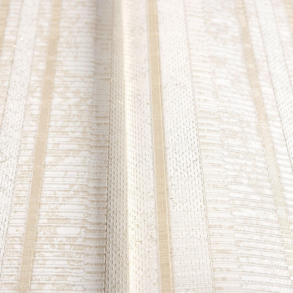 Luxury Cream Striped Stripe Wallpaper, Premium Non-Woven Wall Covering, 41.7"W x 398"H, Washable Removable for Living Room Be