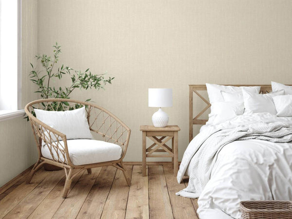 Luxury Cream Fabric Textured Wallpaper, Country Non-Woven Wall Covering, 41.7"W x 614"H, Washable Removable for Living Room B